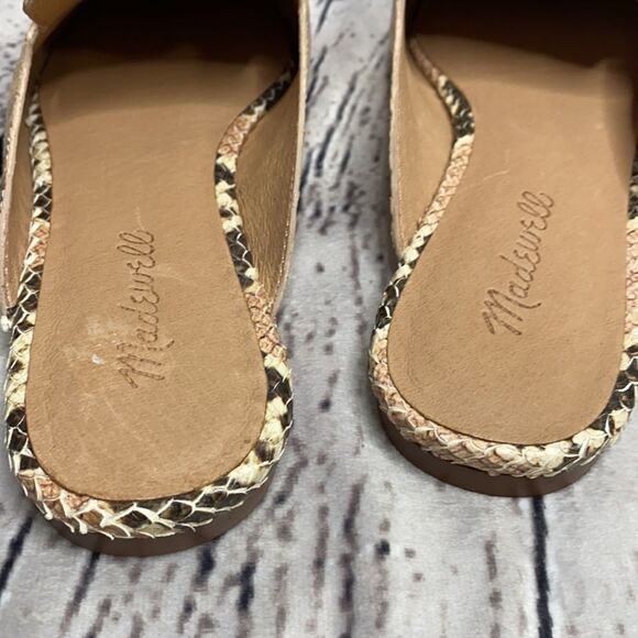 MADEWELL Frances Skimmer Snake Skin LeatherFlat Mules Blush Multi  Size 7 NEW - Picture 7 of 10